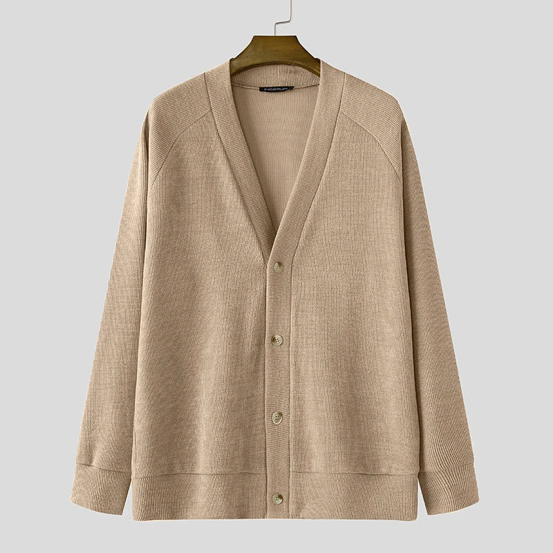 INCERUN Männer Strickjacke V-Ausschnitt - S-5XL Polyester