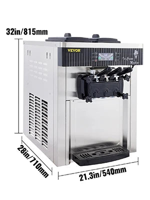 VEVOR 2200W Commercial Soft Ice Cream Maker Machine Ice Cream Maker Double 6L Hoppers Ice Cream Making Machine for restaurant