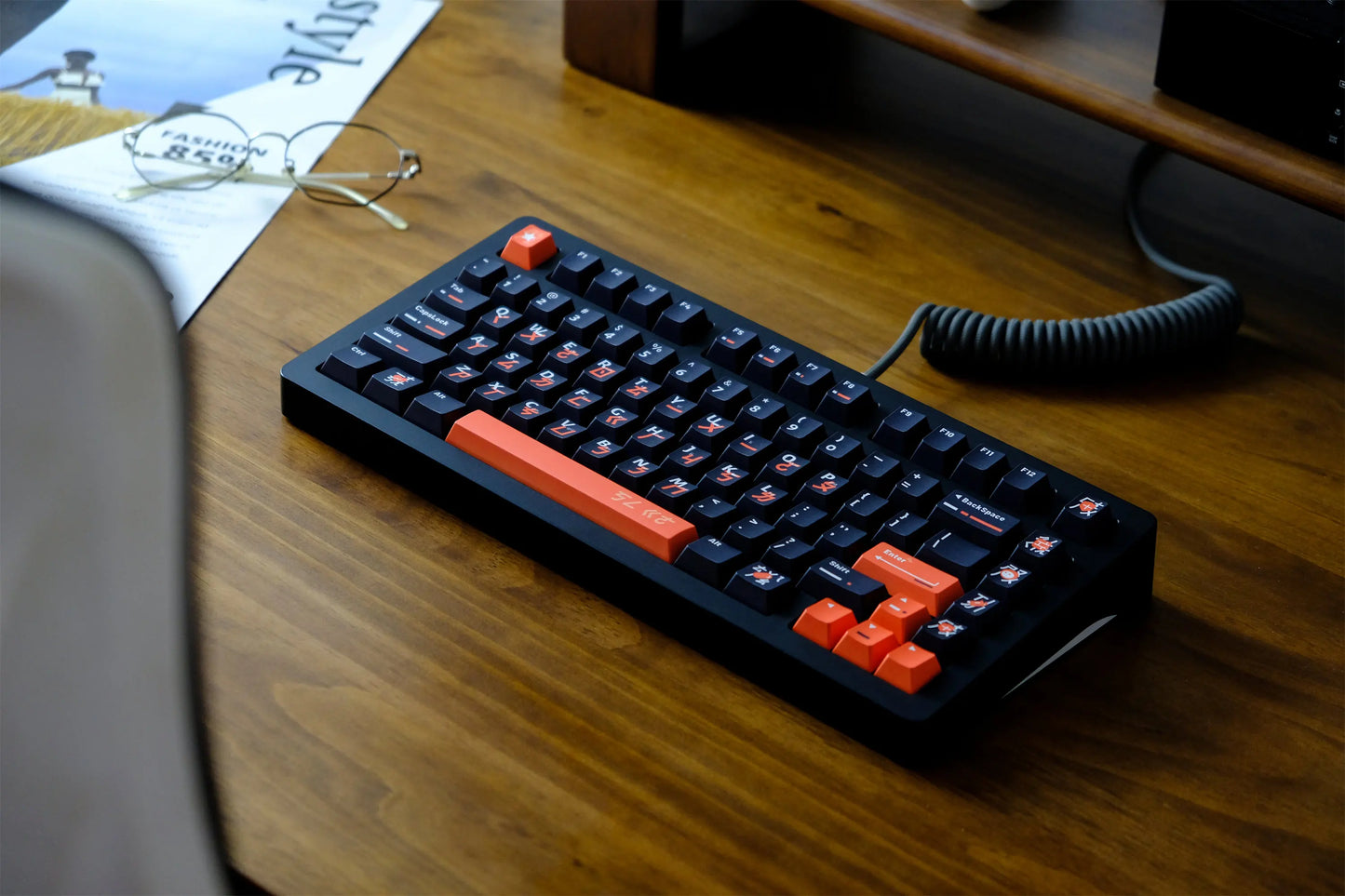 GMK Keycaps 2025 - Black-Orange Phonetic 151-Tasten - PBT Cherry DYE-SUB Mechanical Keyboard Collection