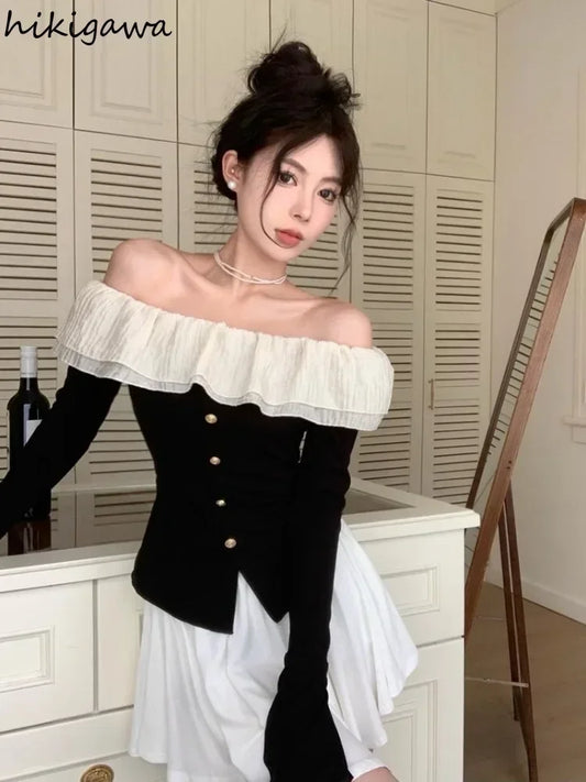 HIKIGAWA 7 Schulterfrei Top - Slim Kurz 4-16In Polyester - Golden Bridge Store