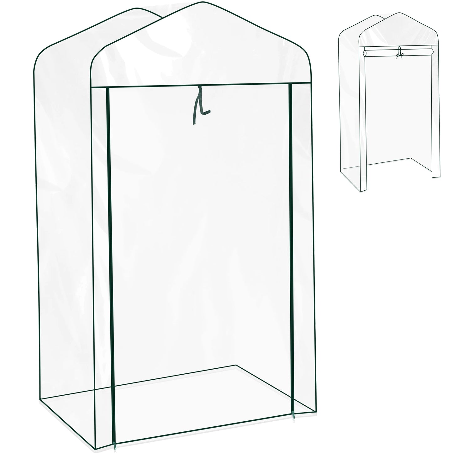 Garden Greenhouse Transparent Weatherproof Plant Grow House Cover with Roll up Double Zipper Door Small Waterproof Frost