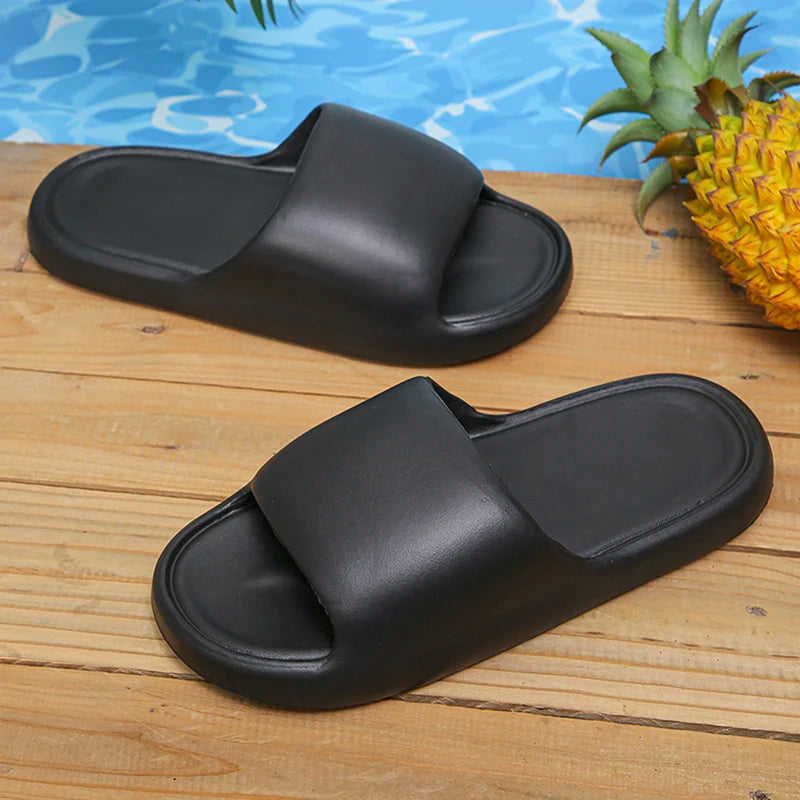 Lucyever 2024 Weich Sohle Eva Hausschuhe für Frauen Leichtgewicht Rutschfest Heim Hausschuhe Frau Sommer Dick Plattform Strand Flip Flops