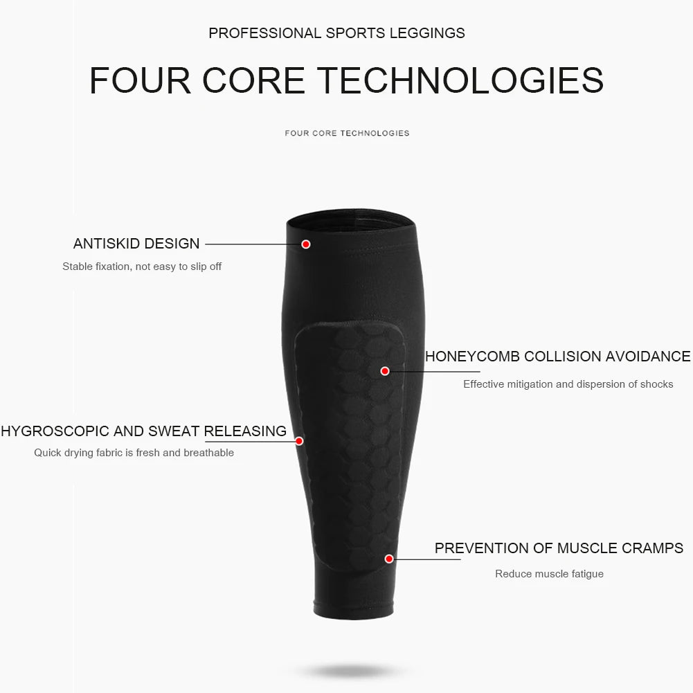 Schienbeinschoner 2025: HUAN-Qzta 1pcs Soccer Football Shin Guard Pads - Honeycomb Running Leg Calf Protective Gear Shield Sleeves Outdoor Sports Support Guard Collection