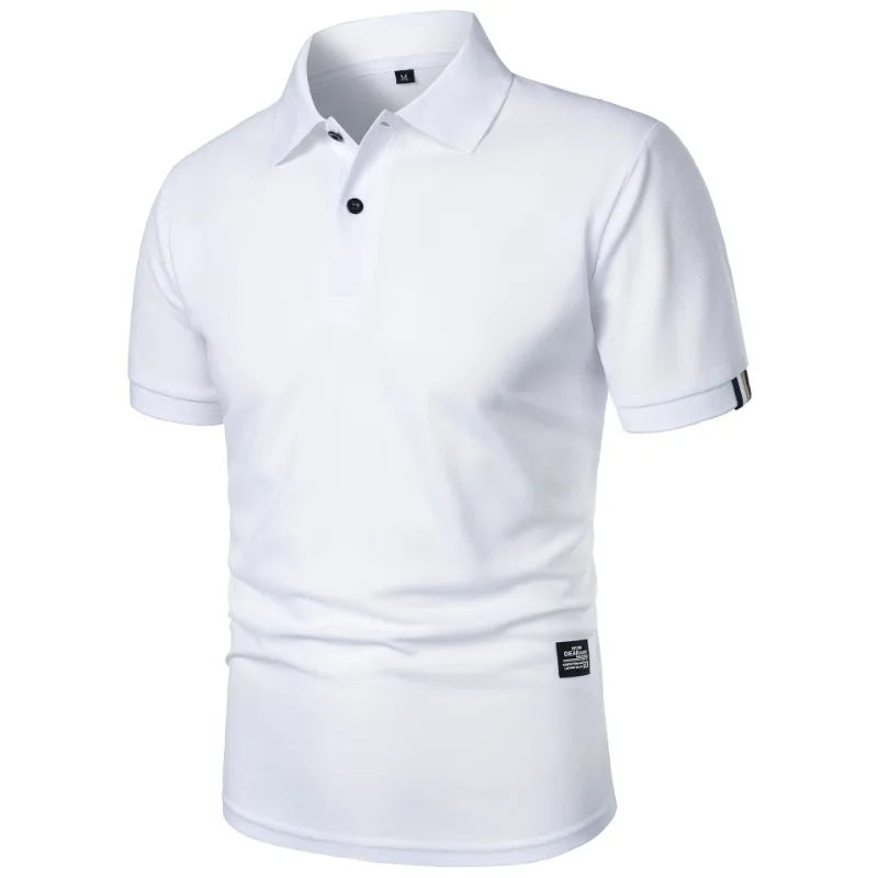 Neu Einfarbig Polo Shirt 2025 - Männer Kurz Ärmel Knopf T-Shirts Kragen - Leichtgewicht Streetwear Sport Casual Tops