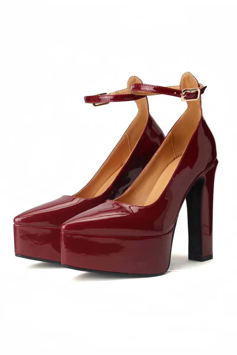 Lilyptuart Plateau Sandalen Elegant - 14cm Absatz, Leder