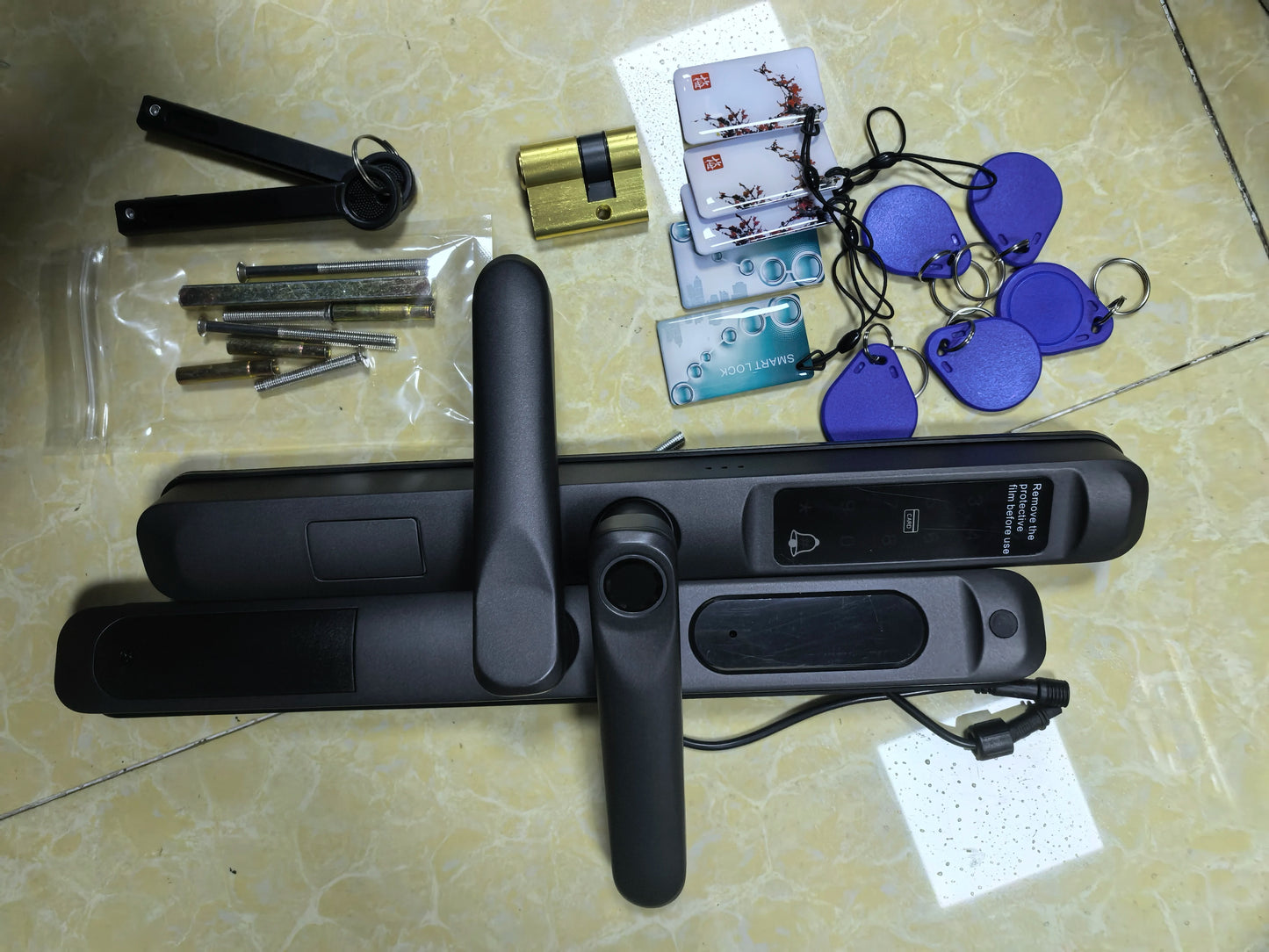 92/85mm impermeabil în aer liber cu amprentă digitală TUYA WIFI APP RFID card cod cheie inteligent electronic ușă încuietoare aluminiu/sticlă glisantă