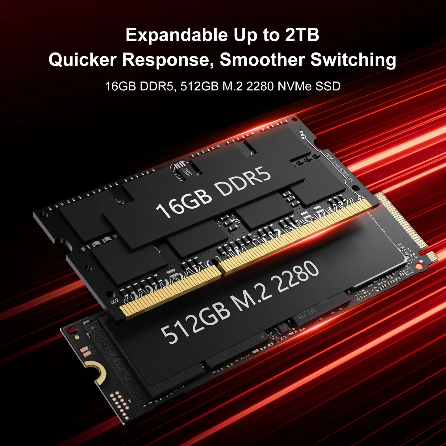 FIREBAT AM02 Mini PC AMD Ryzen 5 6600H - 16GB DDR5 RAM, 512GB SSD, WiFi 6, Bluetooth 5.2