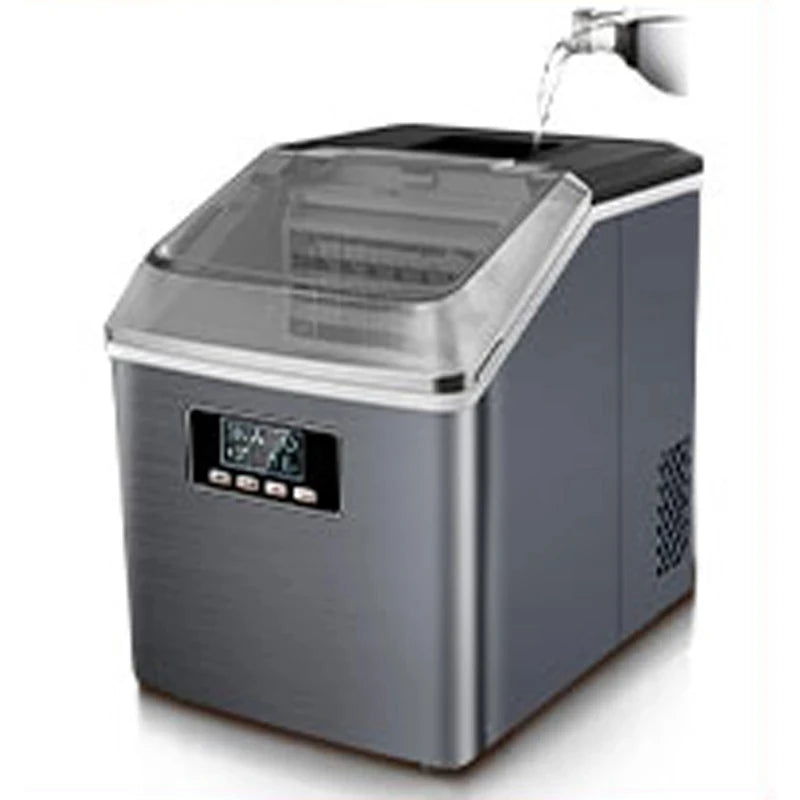 25kg/24h Automatic Electric Quick Ice Maker Commercial Household Milk Tea Shop Bar Desktop Portable Ice Cube Making