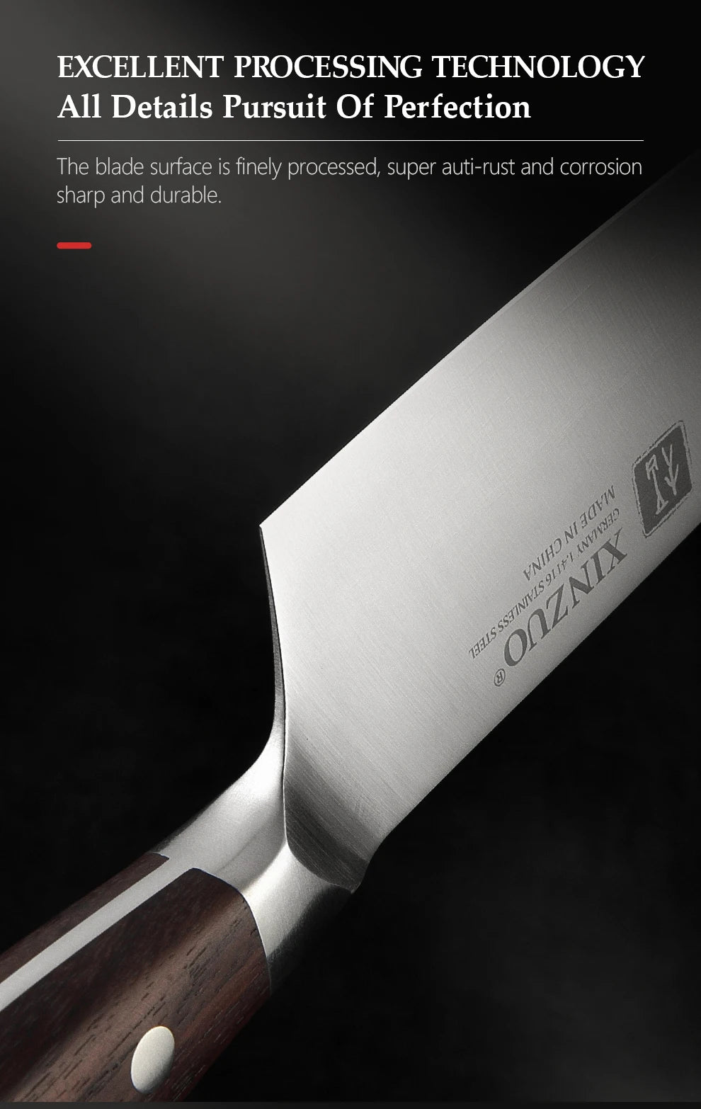 XINZUO Kitchen Tools 6 PCS Kitchen Knife Set Utility Cleaver Chef Bread Fruit Santoku Knives Stainless Steel Kitchen Knife Sets