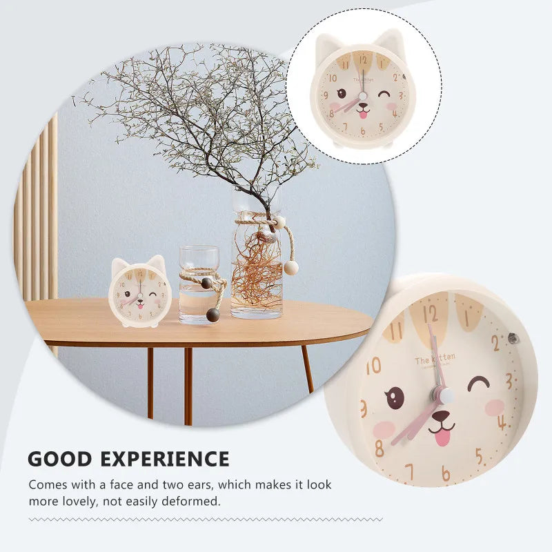 Clock Alarm Light Kids Night Bunny Travel Cute Table Desk Kitten Clocks Portable 12 S Bedroom Ages Lovely Aesthetic