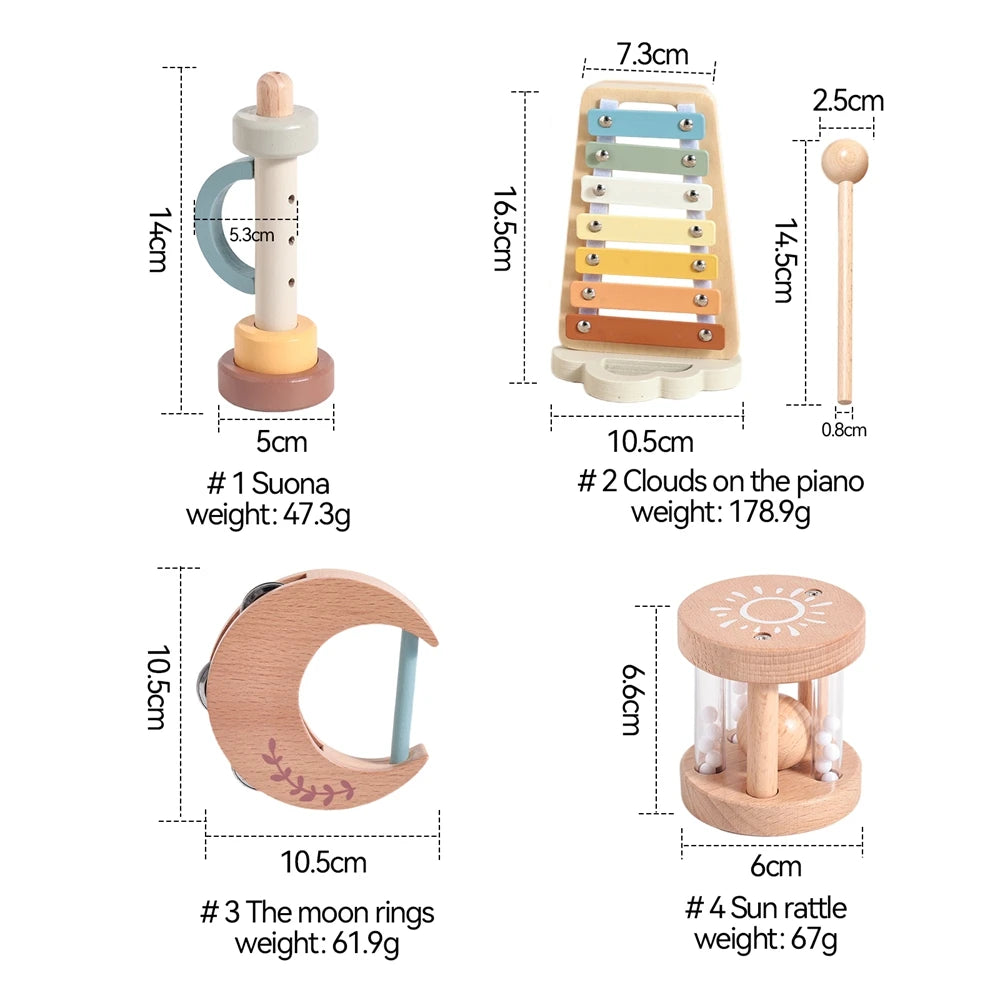 Music Toys for Children Music Instruments Girl Toys Wooden Cartoon Educational Instruments Children's Toys Games for Children