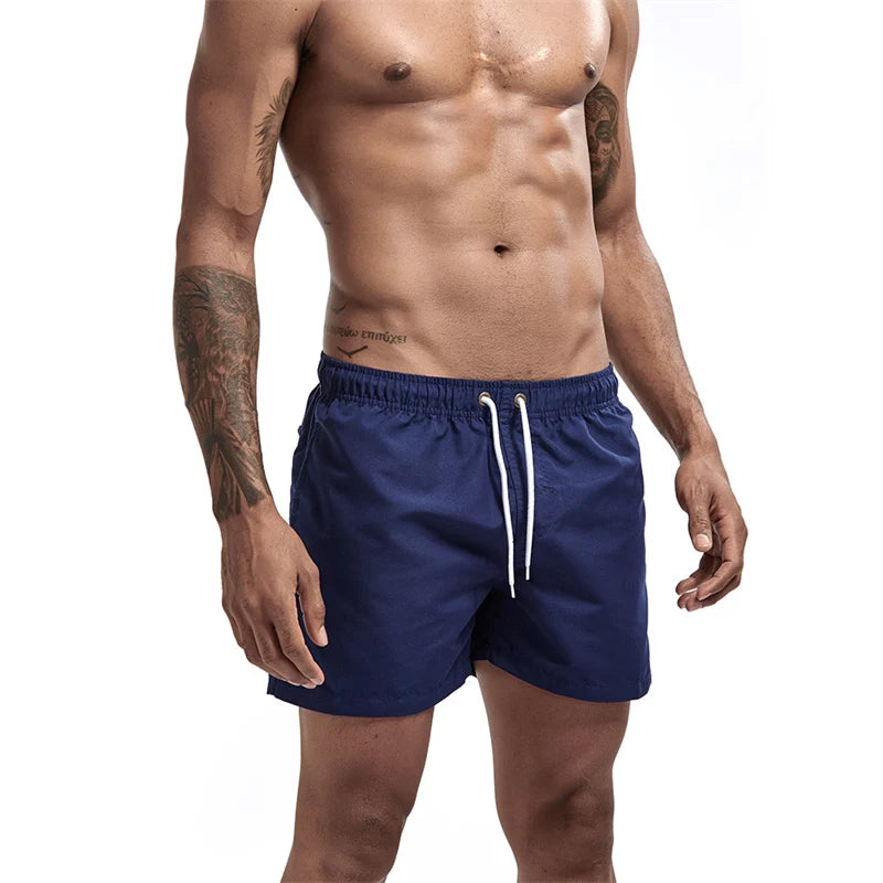 Herren Schwimmhose Taschen Mesh-Futter Schnelltrocknend Casual Board Shorts