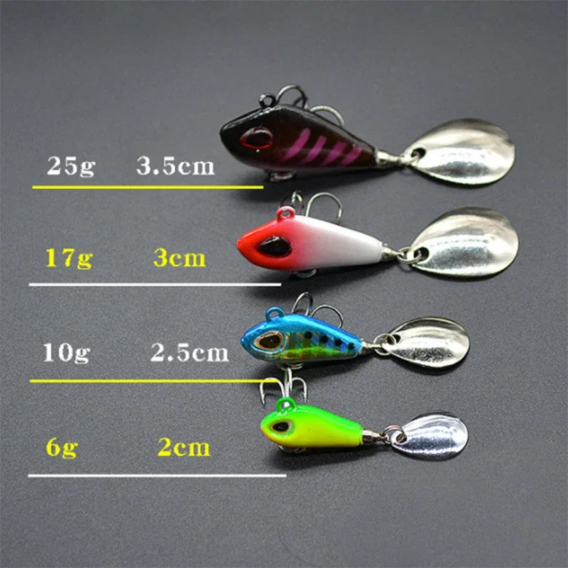 OUTKIT Neuer Metall Mini VIB Mit Löffel Angelköder 6g10g17g25g 2cm Angel Tackle Pin Crankbait Vibration Spinner Sinkend Köder