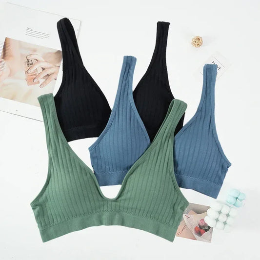 Women Seamless Sports Crop Top elegant Bra Female Tube Tops Deep V elegant Women's Underwear Bralette Sleeveless Camis Bandeau Top - Golden Bridge Store