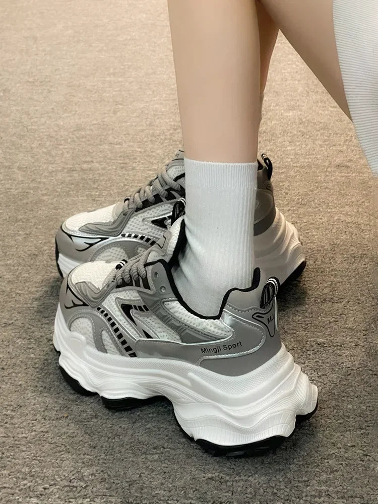 Platform-Sneaker 2025: YBQJOO Women Platform Sneakers 2025 Autumn New - Fashion Casual Lace Up Sports Shoes Woman Non Slip Walking Shoes Ladies Vulcanize Collection