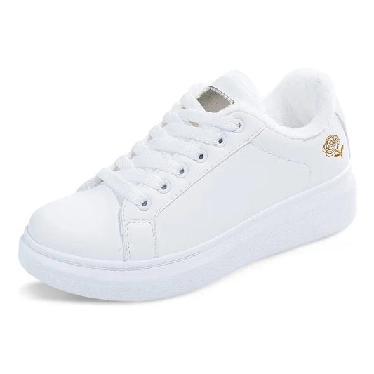 Tenis Feminino 2023 Small White Shoes Women Sneakers Sports Casual Flat Skateboarding Shoes Lace-Up Leather Girls Walking Shoe