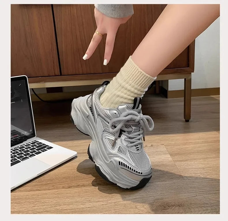 Fashion Platform Sneakers for Women Casual Non Slip Thick Sole Sports Shoes Woman Comfortable Casual Sports Shoes Zapatos Mujer