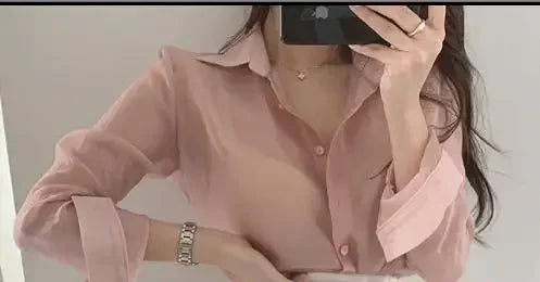 Seturi elegante pentru femei, 2 piese, negru, roz, transparent, cu mânecă lungă, cămașă + talie înaltă, linie A, imprimeu floral, fustă, 2 piese, costume OL