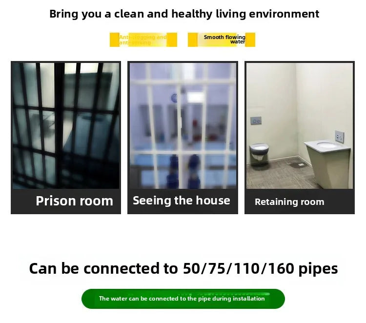 Gefängnis-Bodenablauf Edelstahl Abweisend - Ø10cm,110R