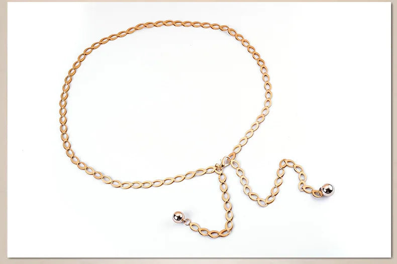 Women Fashion Belts Luxury Designer Belt Retro Silver Carved Hollow Out Chain Belt for Women Elegant Round Metal Women Belt