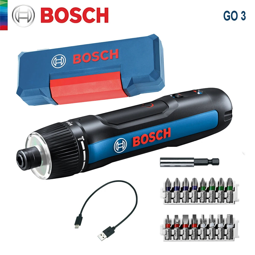 Bosch GO 3 Akku Schraubendreher Set 3.6V 5Nm 2 Ah Batterie Elektro Schraubendreher Mini Hand Bohrer Heim Multi-Funktion Elektrowerkzeug