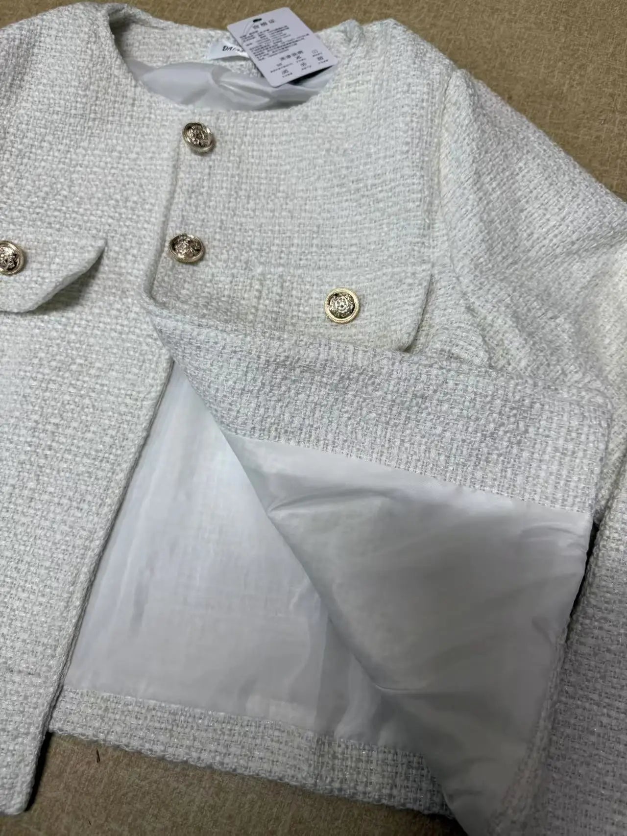 Koreanische Mäntel Tweed Mantel Wolle - Kurz S-XL, 600g