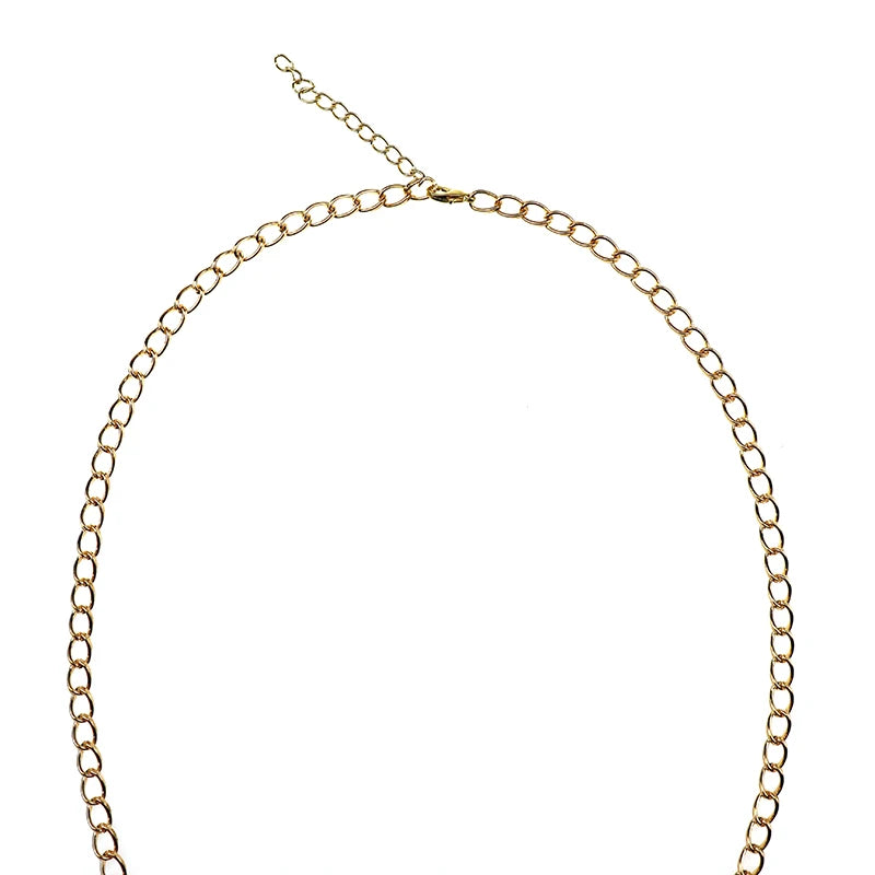 ZXZCN Lange Goldkette Unregelmäßiger Anhänger - Zink 60cm