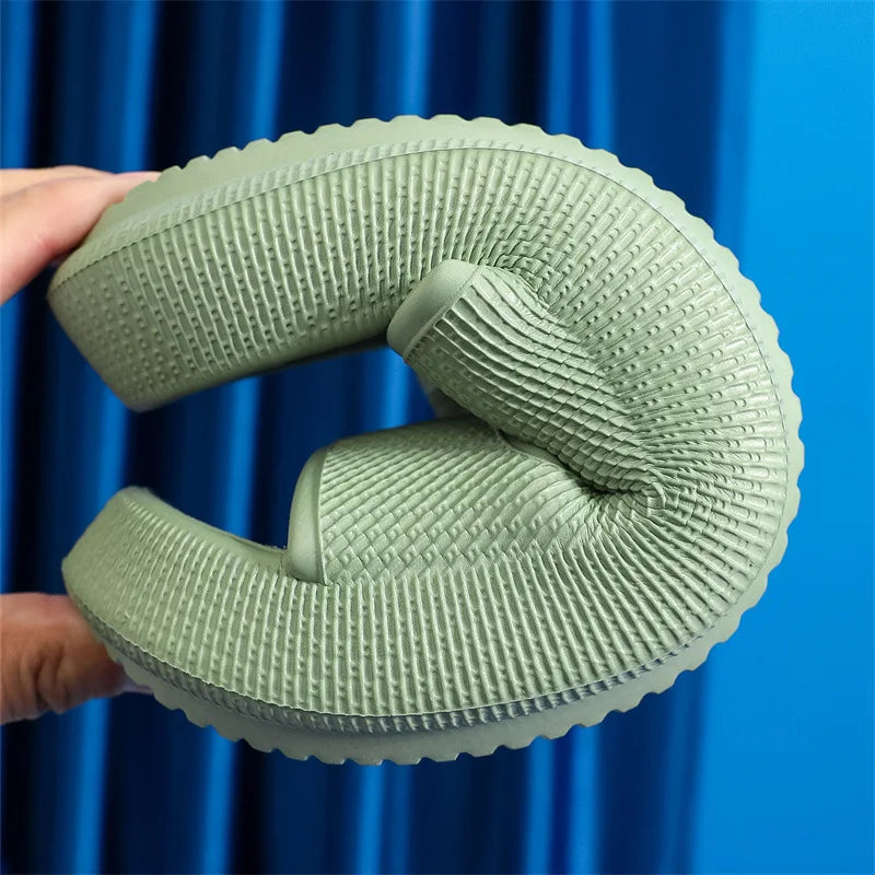 Mode Schnalle Dick Plattform Hausschuhe Frauen Heim Weich Sohle EVA Cloud Slides Sandalen Frau 2025 Sommer Rutschfest Strand Flip Flops