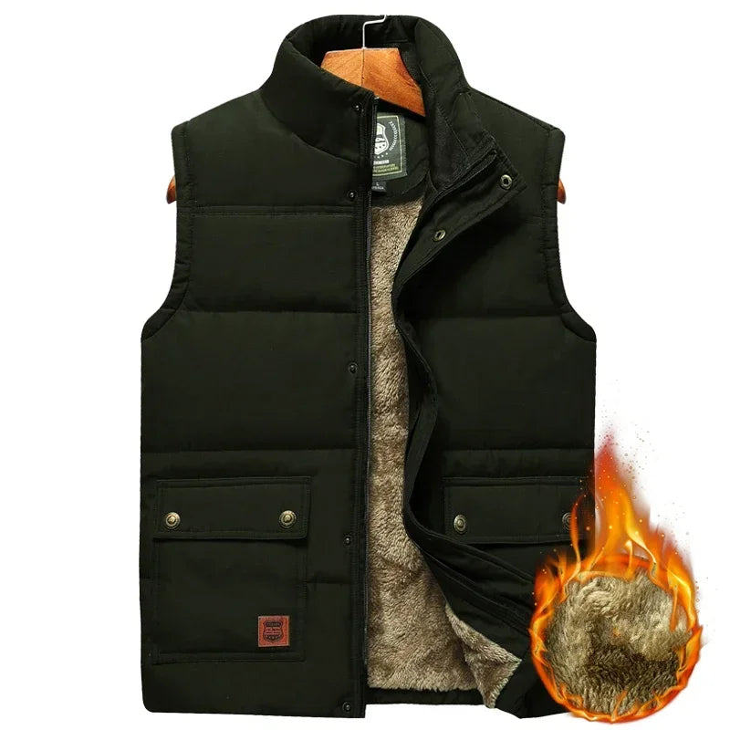 MAINKU Puffer-Weste Leicht Mit Fleecefutter Reißverschluss Größe 8XL - Warme Herren Weste Outdoor