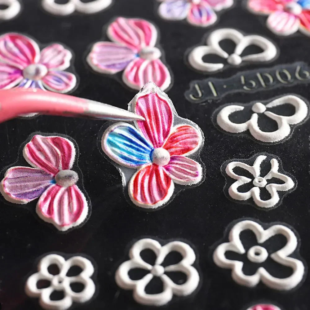 Choice 5D Nagelsticker Cherry Blossom - 3D Gold 10er Set