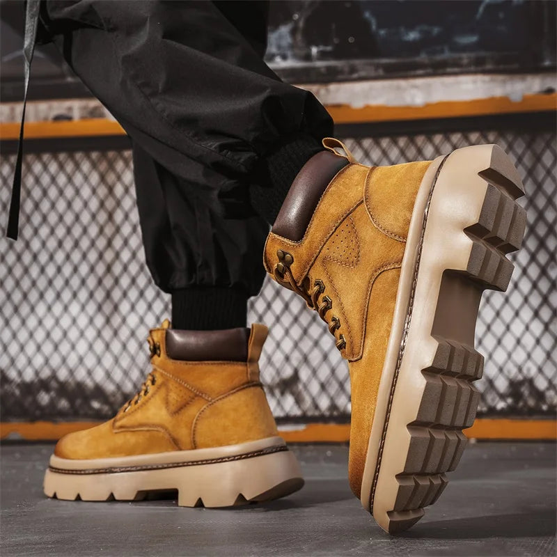 YEISNDOOCN Model N Atmungsaktive Schnürstiefel - Größe 42, Leder Obermaterial, Mesh Innenfutter