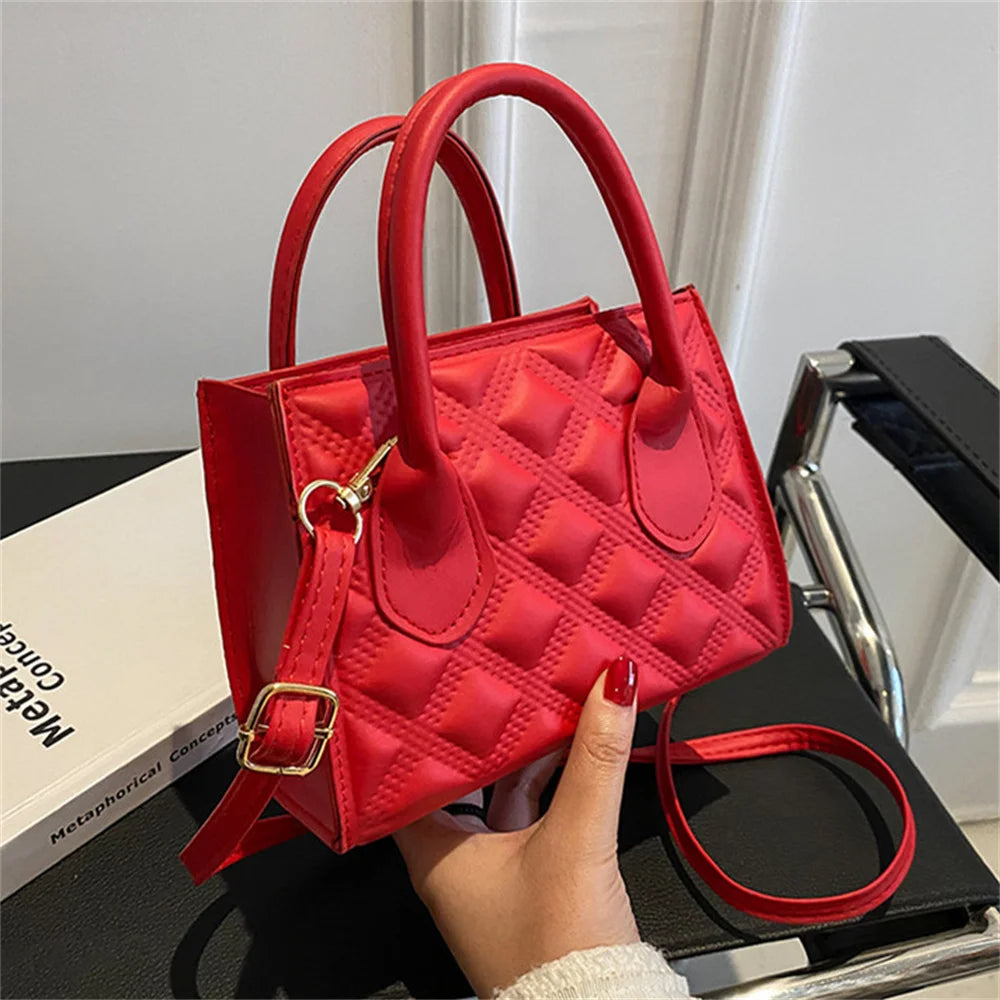Fashion Shoulder Crossbody Bag For Women Solid Colour Pu Leather Simple Female Daily Bag Casual Handbag Purse Clutches