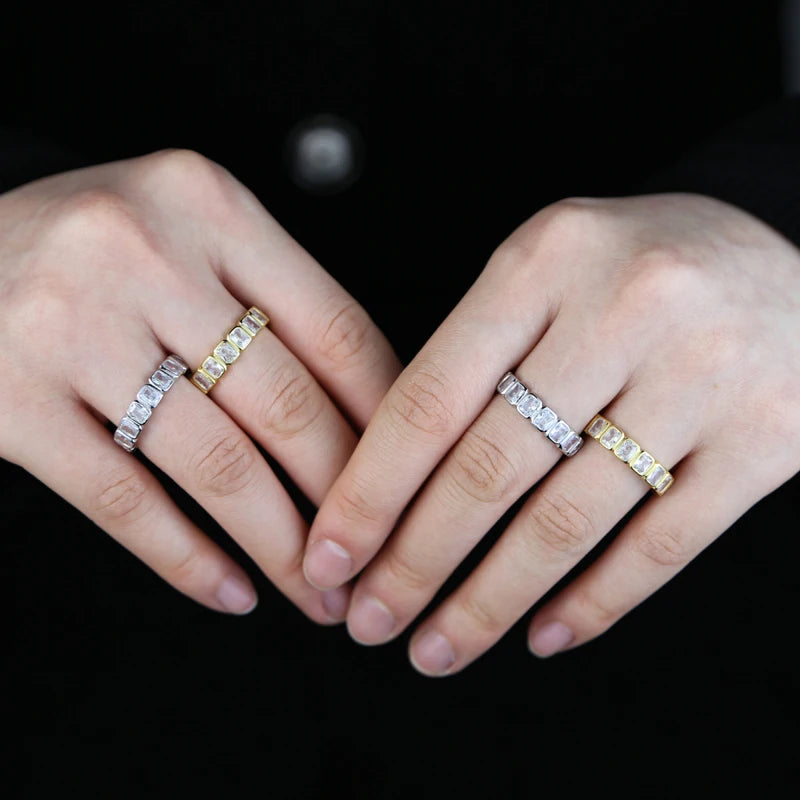 GIRLMIDNIGHT Geometrischer Ring 925 Silber - Zirkonia 57