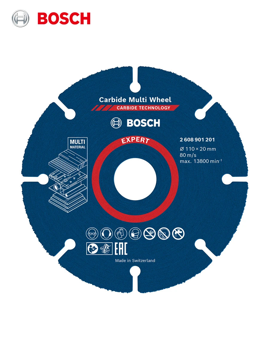Bosch Expert Cutting Wheel 110Mm Carbide Muti-Material Cutting Disc for Wood Plastic Drywall Hardwood Angle Grinder Accessories
