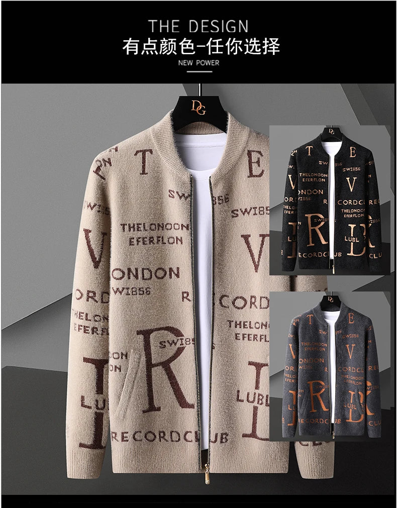 HerbstMode Strickjacke Gestreift - V-Ausschnitt, Cashmere, L