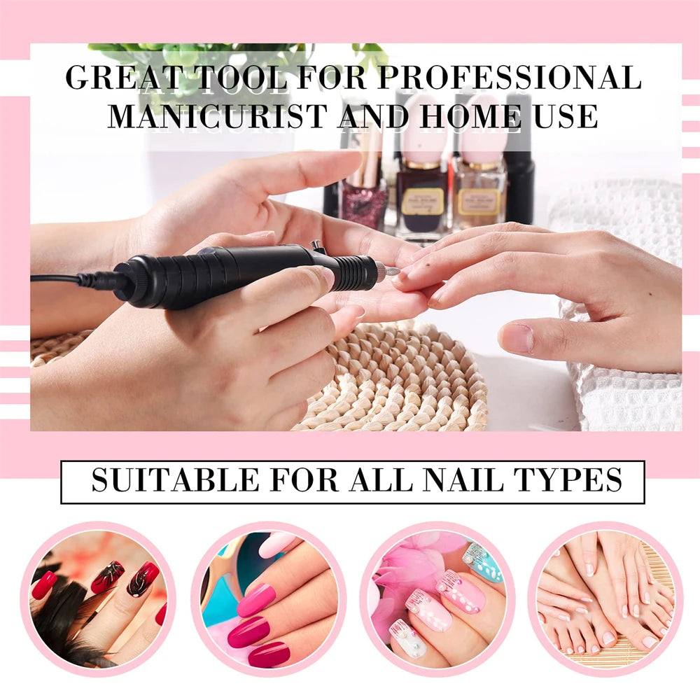 Nail Sander Set Electric Nail Drill Machine Grinding Equipment Milling Cutter For Manicure Pedicure Strong Polishing Tools