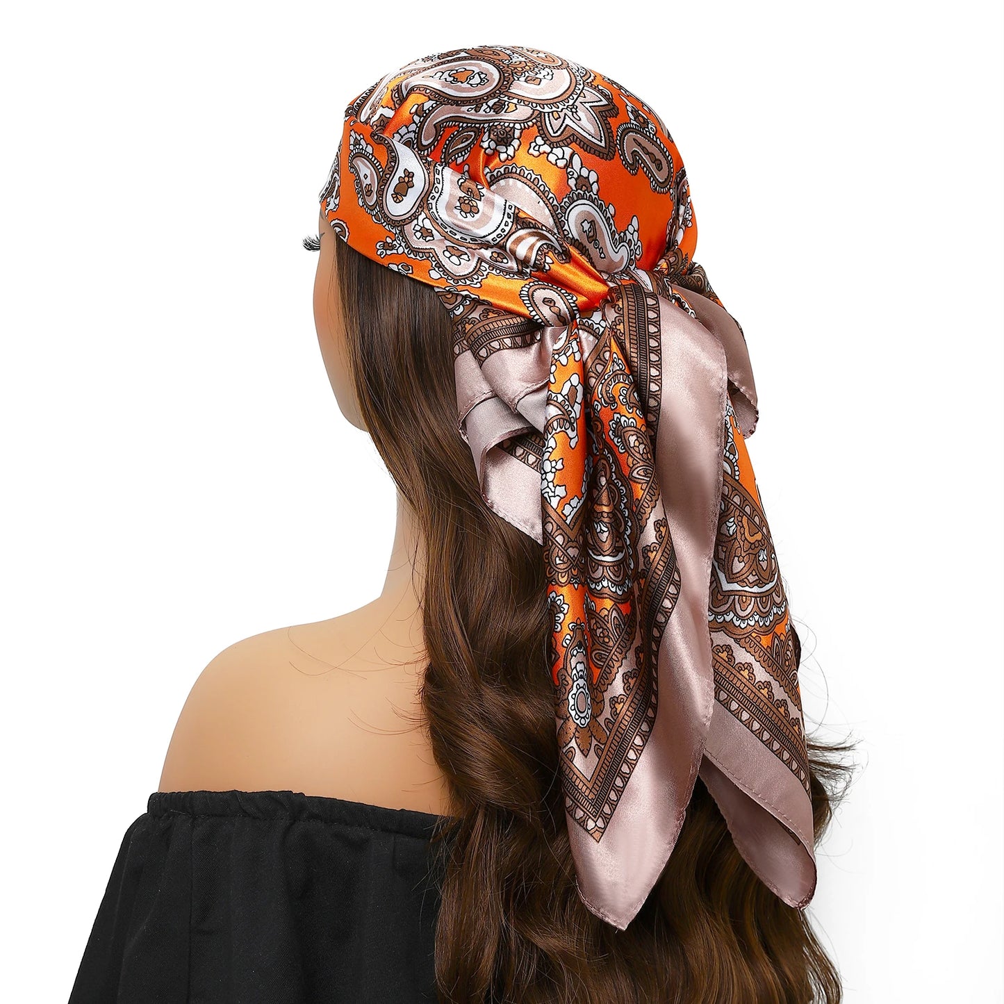 Kopf Foulard Seidenglanz - 90x90 cm Polyester weich