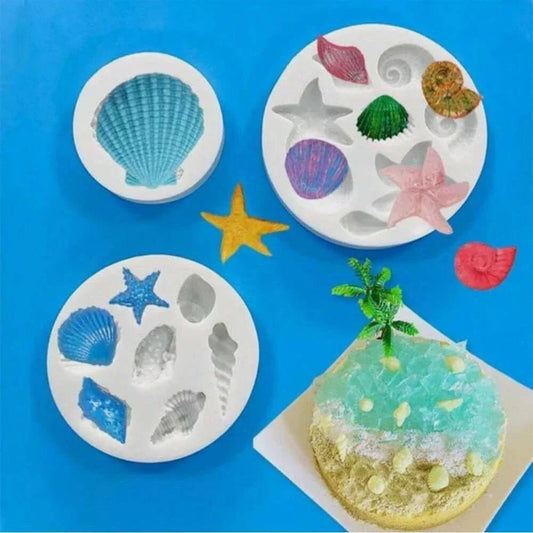 Silicone Shell Cake Mold, Conch Fondant & Chocolate Baking Mould Set, DIY Cake Decorating Tools for Cupcakes - Golden Bridge Store