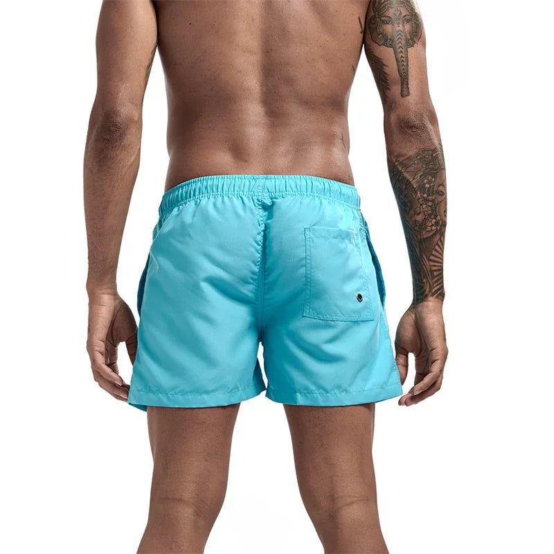 Herren Schwimmhose Taschen Mesh-Futter Schnelltrocknend Casual Board Shorts
