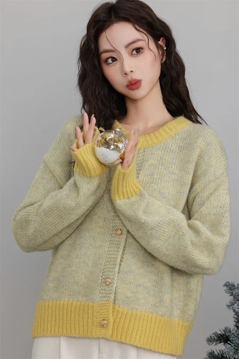 tumao Classic Lose Strickjacke - Damen One Size, Langarm