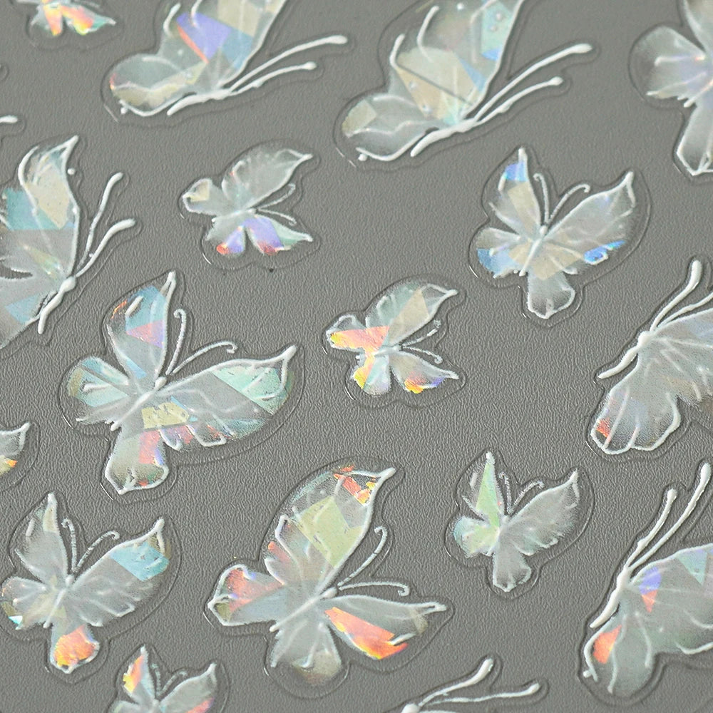 Autocolant Leidankou 5D cu fluturi pentru unghii - 14x7.2cm 1 buc