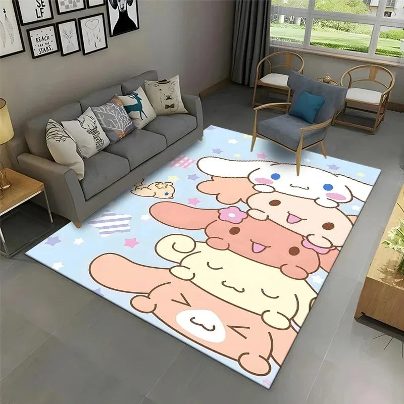 Cute cartoon Sanrio cinnamon dog printed carpet kids room game non-slip soft floor mat living room bedroom home decoration