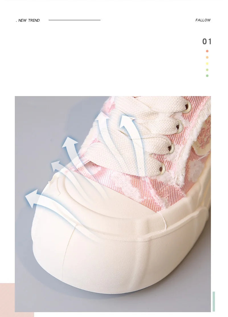 Womens Platform Sneakers White Tennis Shoes Woman Casual Low Top Fashion Chunky Canvas Sneakers 2025 New Spring Summer Trainers