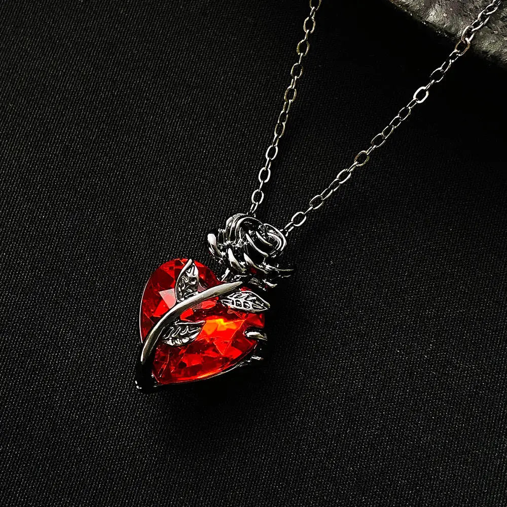 Silver Color Oval Aquamarine Pendant Necklace Ladies Girls Luxury Snake Chain Necklace Fashion Jewelry Gifts For Women New 2024
