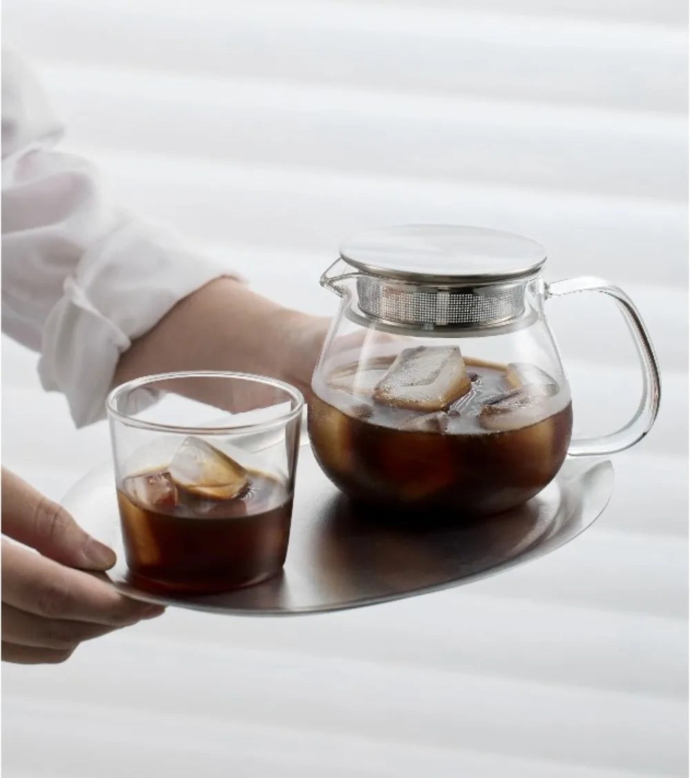 Aihogard Glas Kaffeekanne Hitzebeständig - 450ml Filter