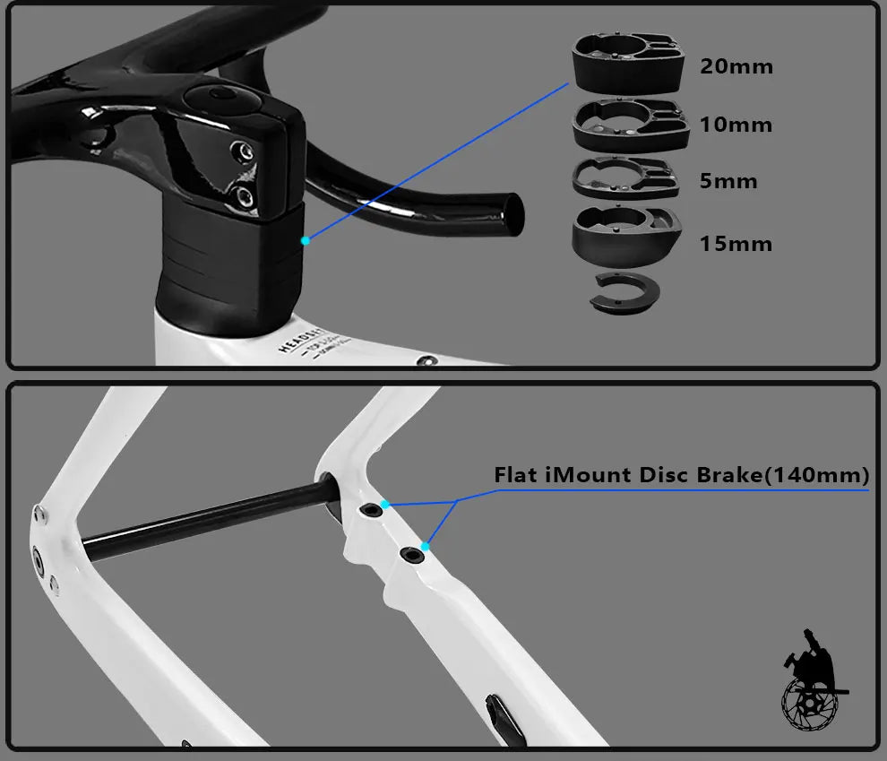 BXT Disc Brake Carbon Gravel Bike Frame 700C/27.5er Max Use 47C/2.1 Tire Carbon Gravel Bicycle Frame Thru Axle Carbon MTB Frame