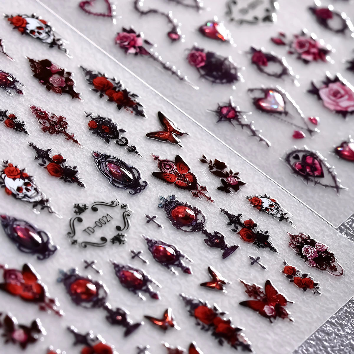 2 buc autocolante unghii gotice 5D - autoadezive 2 bucăți 3 x 1,5 cm