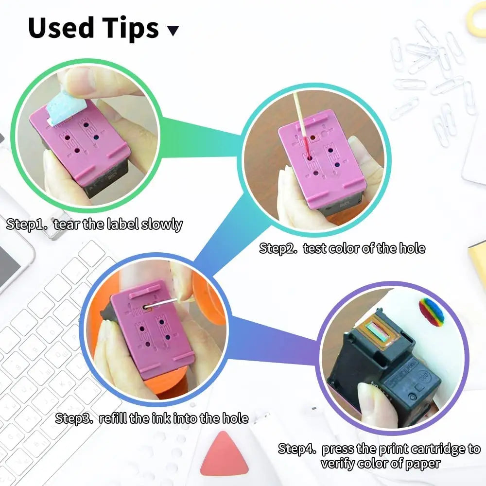 Aomya 5x100ml Tinte Universal Für Epson HP - BK CMY