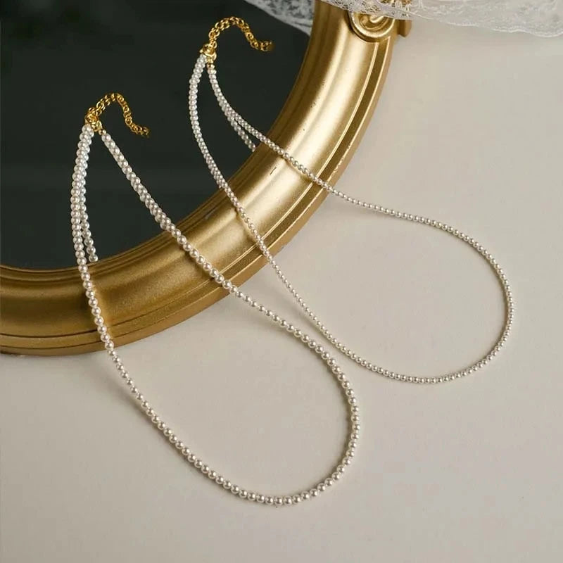 Perlen Halskette 2025 - 2/3MM Exquisite Pearl Jewelry Choker Party Gift