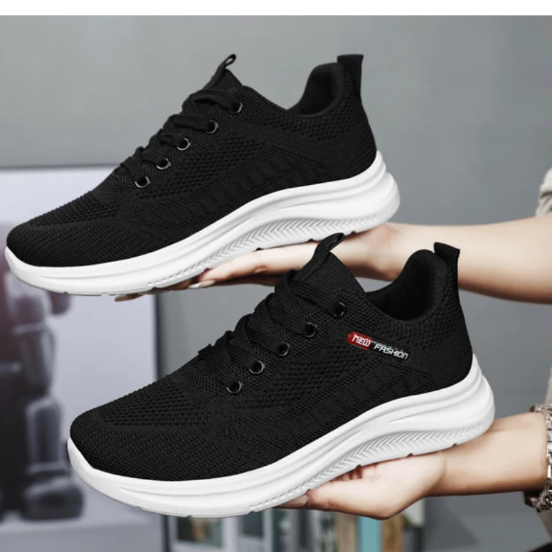 Damen 2025 Frühling Und Herbst Neu Gestrickt Damen Schuhe Schuhe Weiche Sohle Casual Sport Schuhe Für Damen Sneakers